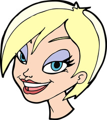 cartoon pretty female face