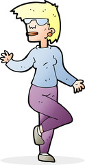 cartoon woman waving