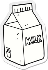 sticker of a cartoon milk carton