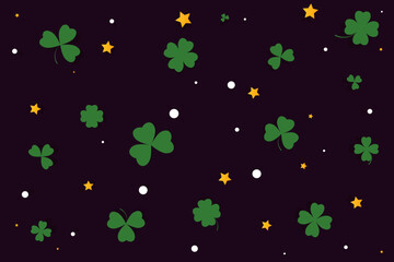 Happy Saint Patrick's Day background. Party invitation, banner or poster with copy space. Vector illustration.