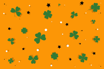 Happy Saint Patrick's Day background. Party invitation, banner or poster with copy space. Vector illustration.