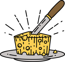 traditional tattoo style plate of cheese