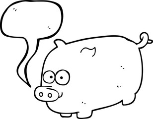 speech bubble cartoon pig