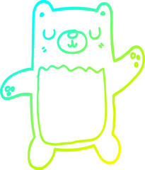 cold gradient line drawing cartoon bear