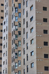 Low angle view of a modern apartment building in Valencia