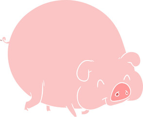 flat color style cartoon pig