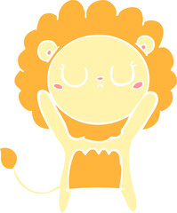 flat color style cartoon lion