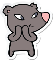 sticker of a cute cartoon bear