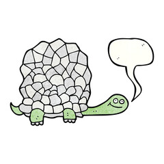 speech bubble textured cartoon tortoise