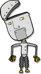 sticker of a cartoon funny robot