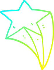 cold gradient line drawing cartoon shooting star