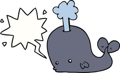 cartoon whale and speech bubble