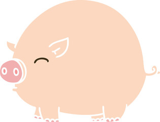 quirky hand drawn cartoon pig