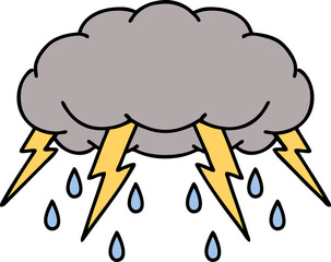 traditional tattoo of a storm cloud