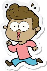 sticker of a cartoon staring man