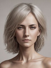 A beautiful woman portrait, studio shoot. Generative AI.
