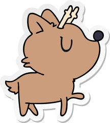 sticker cartoon of  kawaii cute deer
