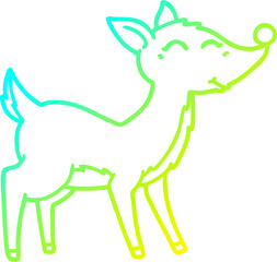 cold gradient line drawing cartoon deer