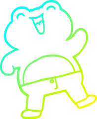 cold gradient line drawing funny cartoon frog