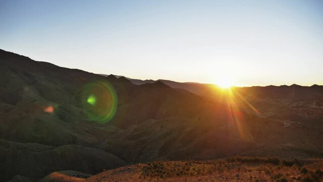 Sunset in the Atlas Mountains in Morocco