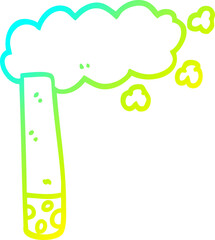 cold gradient line drawing cartoon cigarette