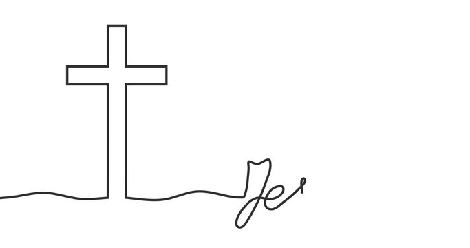 Christianity concept animation. Cross and Christ word