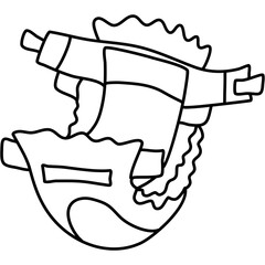 Baby diapers. Newborn diapers. Doodle element.