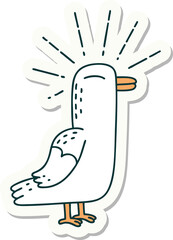 sticker of tattoo style seagull bird