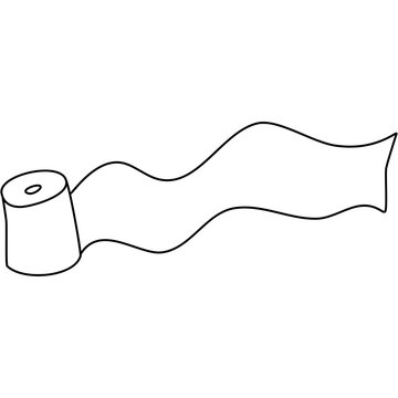 recommend clip art: Toilet paper roll. Doodle outline illustration.
