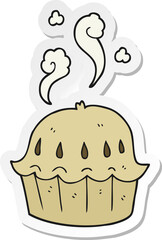 sticker of a cartoon hot pie