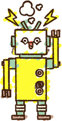 Robot Waving Chalk Drawing