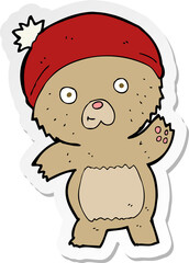sticker of a cute cartoon teddy bear