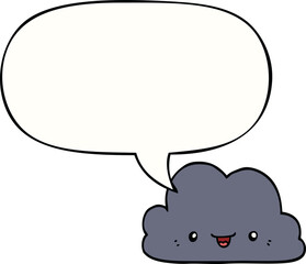 cute cartoon cloud and speech bubble