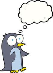 thought bubble cartoon penguin
