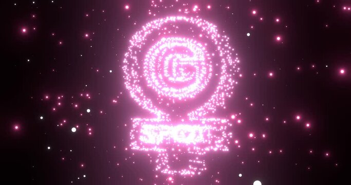 Spot-g erogenous zone emblem in thin line style. Particles outline