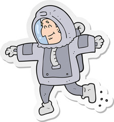 sticker of a cartoon astronaut