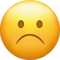 Confused emoji. Nonplussed emoticon with frowned lips