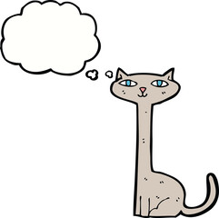 cartoon cat with thought bubble
