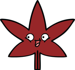 cute cartoon autumnal leaf