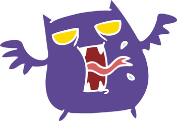 cartoon of cute scary kawaii bat