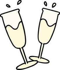 full champagne glasses
