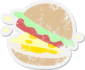 a tasty burger grunge sticker