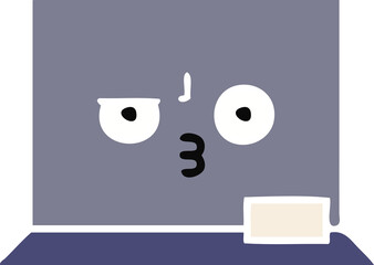 flat color retro cartoon chalkboard