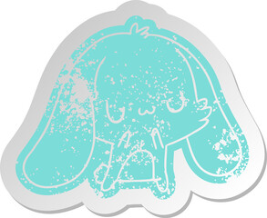 Obraz premium distressed old sticker kawaii cute furry bunny