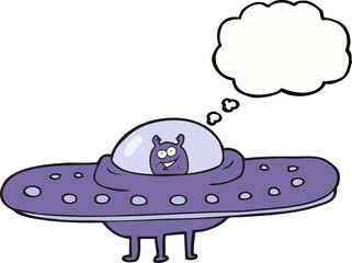 thought bubble cartoon flying saucer