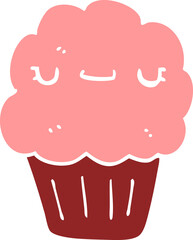 flat color style cartoon muffin