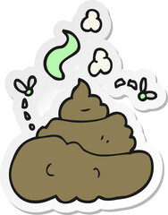 sticker of a cartoon gross poop
