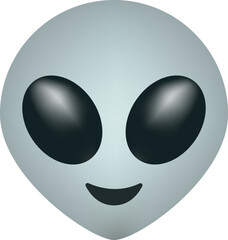 Alien emoji, emoticon. Face of alien.