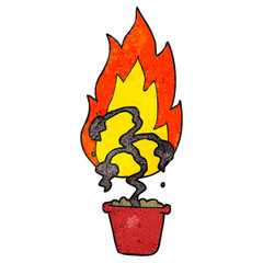 texture cartoon burning plant