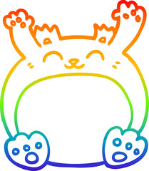 rainbow gradient line drawing cartoon bear